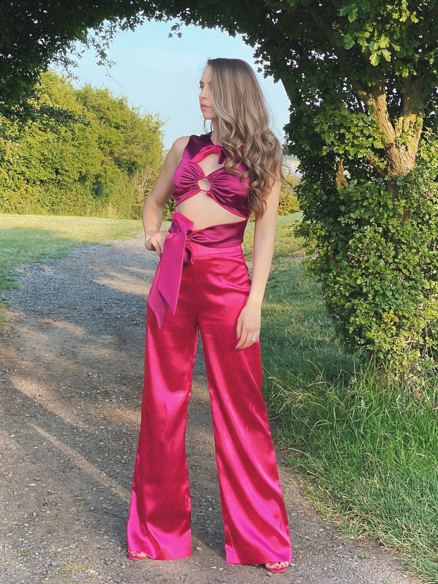 Wild Dream Satin Trousers - Pink