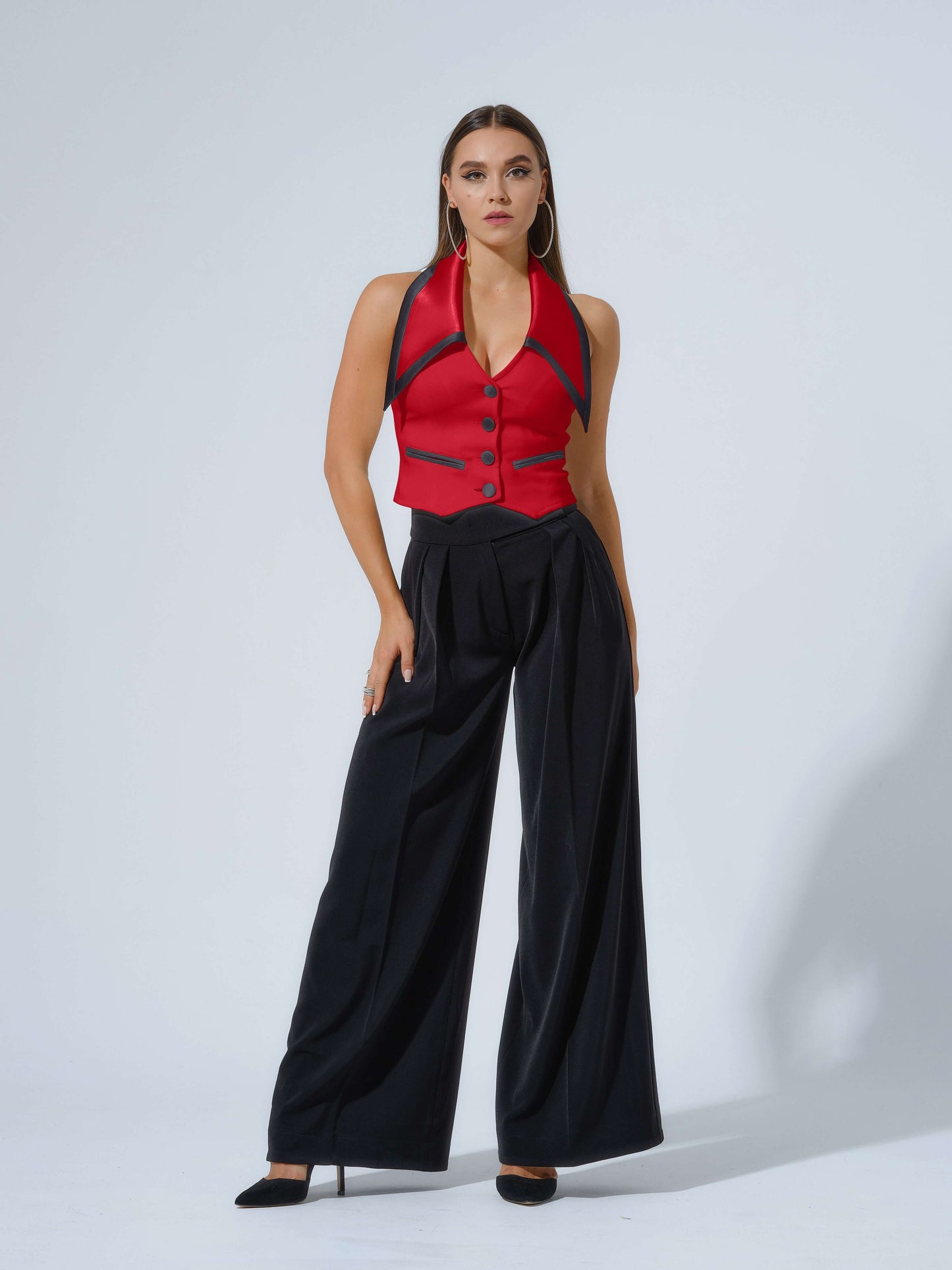 Born to Run Cropped Tailored Waistcoat - Fierce Red by Tia Dorraine Women's Luxury Fashion Designer Clothing Brand