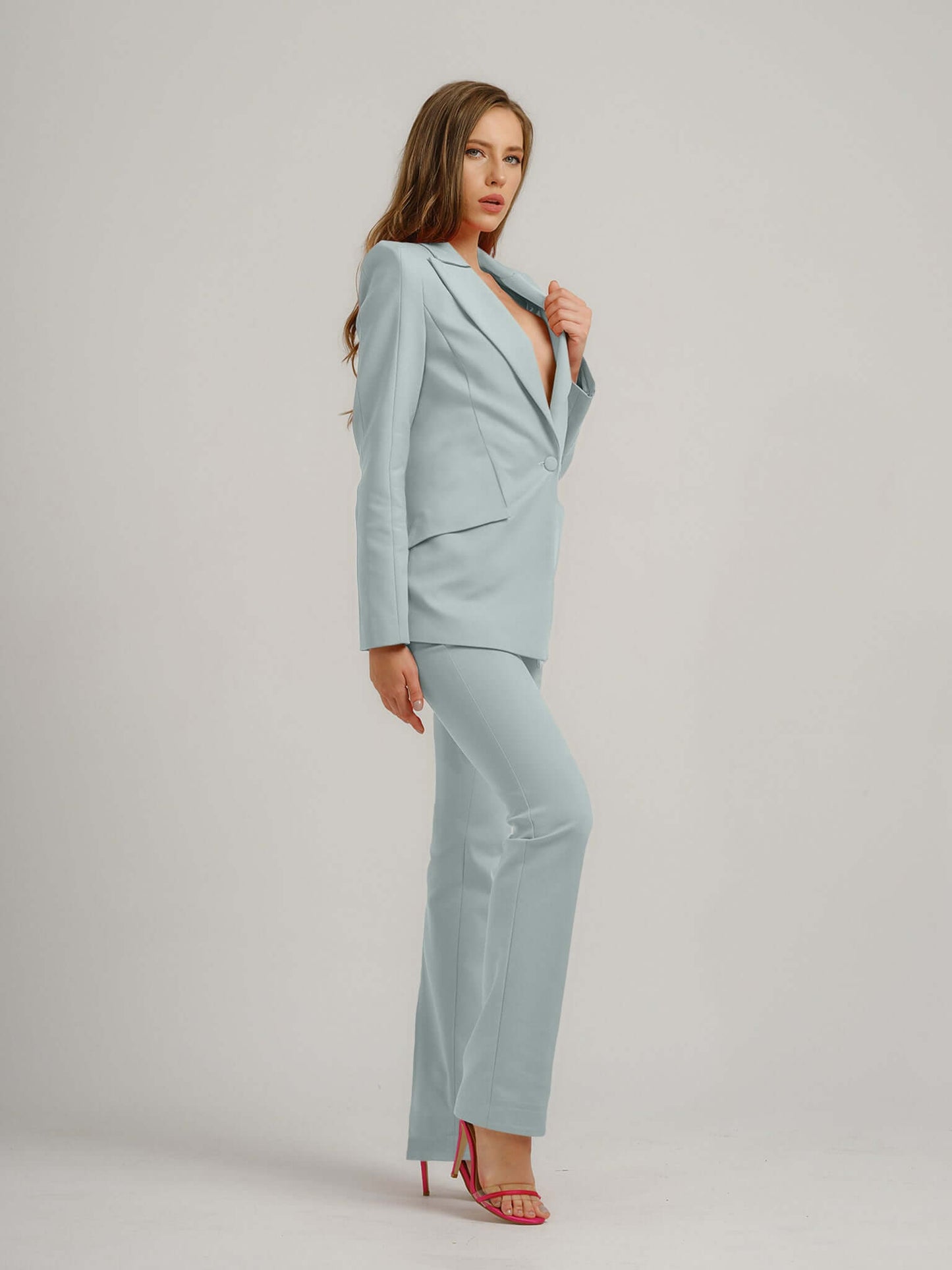 Fantasy Tailored Blazer - Light Blue by Tia Dorraine Women's Luxury Fashion Designer Clothing Brand