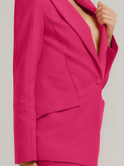 Illusion Classic Tailored Blazer - Hot Pink