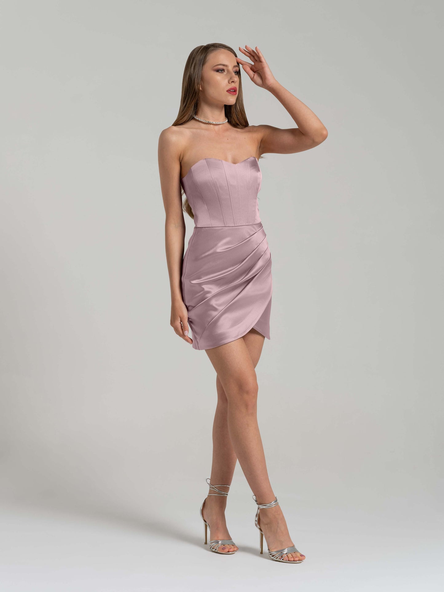A Touch of Glamour Mini Dress - Soft Pink
