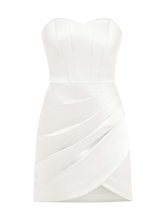 A Touch of Glamour Mini Dress - Pearl White