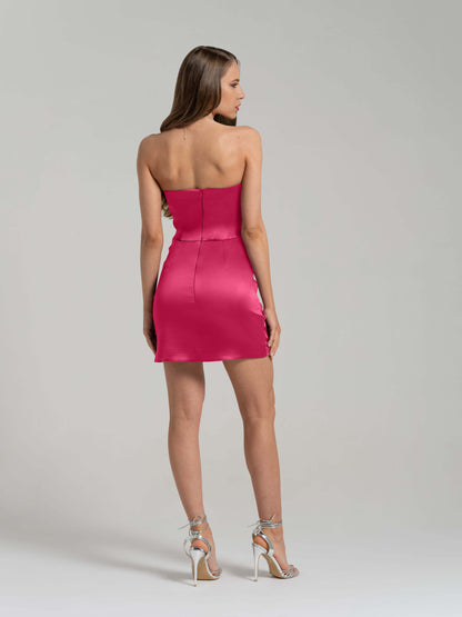 A Touch of Glamour Mini Dress - Hot Pink by Tia Dorraine Women's Luxury Fashion Designer Clothing Brand