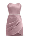 A Touch of Glamour Crystal Belt Mini Dress - Thistle Purple