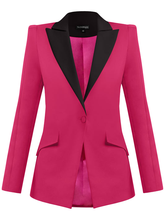 Illusion Classic Tailored Blazer - Pink & Black