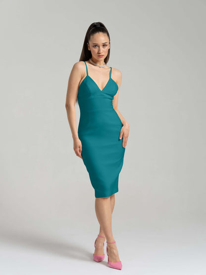 Bold Simplicity Midi Dress - Turquoise