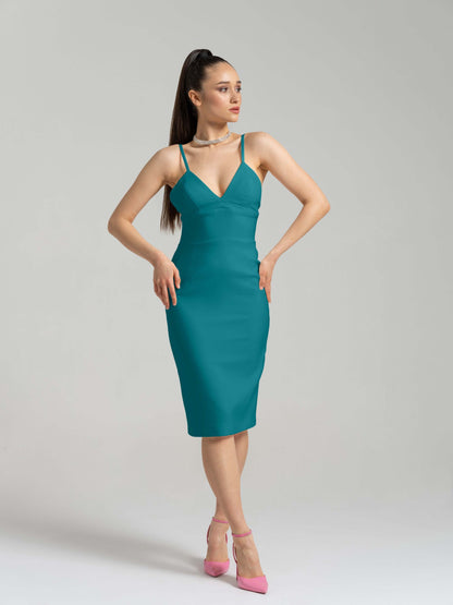 Bold Simplicity Midi Dress - Turquoise