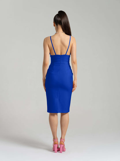 Bold Simplicity Midi Dress - Azure Blue