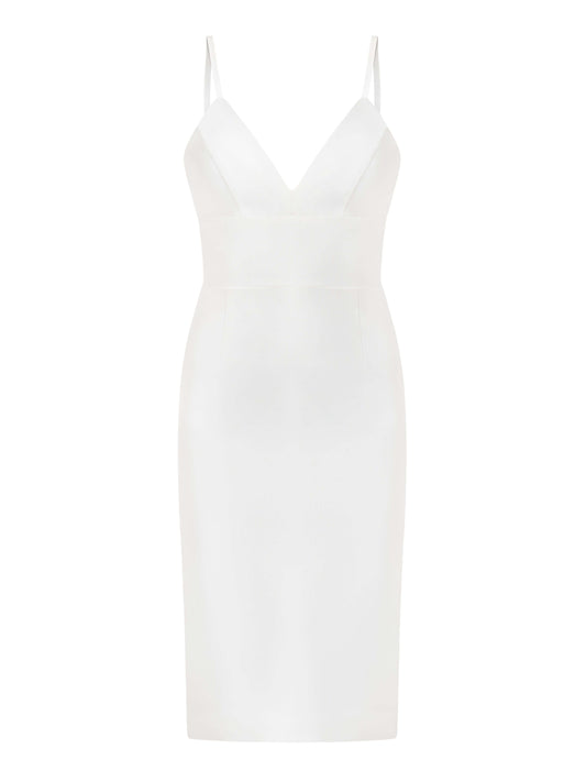 Bold Simplicity Midi Dress - Pearl White