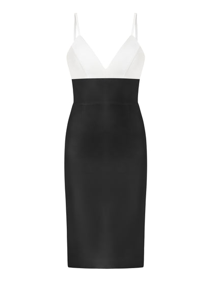 Bold Simplicity Midi Dress - Black & White