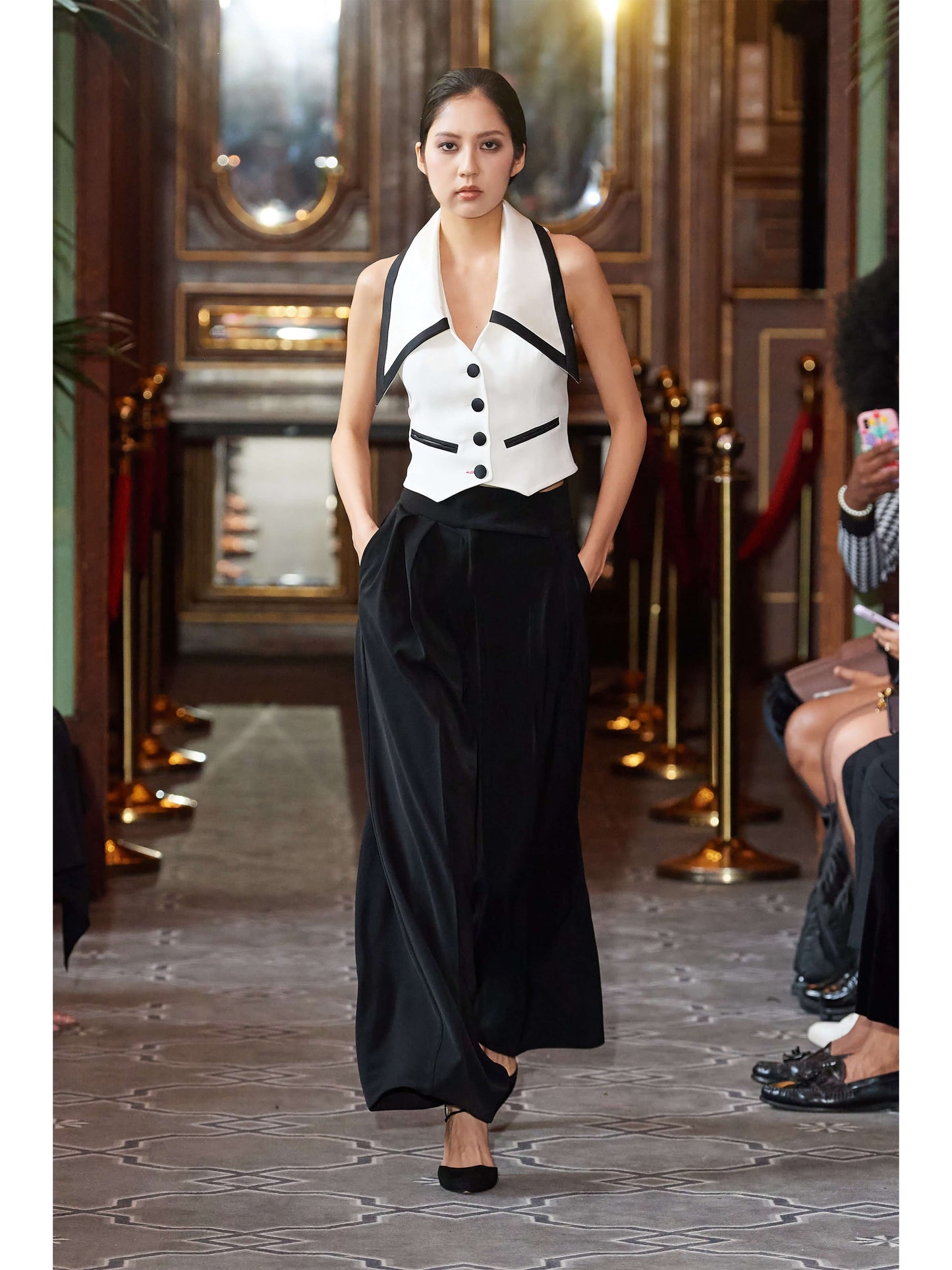Born to Run High-Waist Wide-Leg Trousers by Tia Dorraine Women's Luxury Fashion Designer Clothing Brand