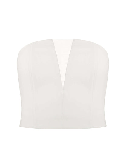 Rare Pearl Bustier Top With Criss-Cross Back