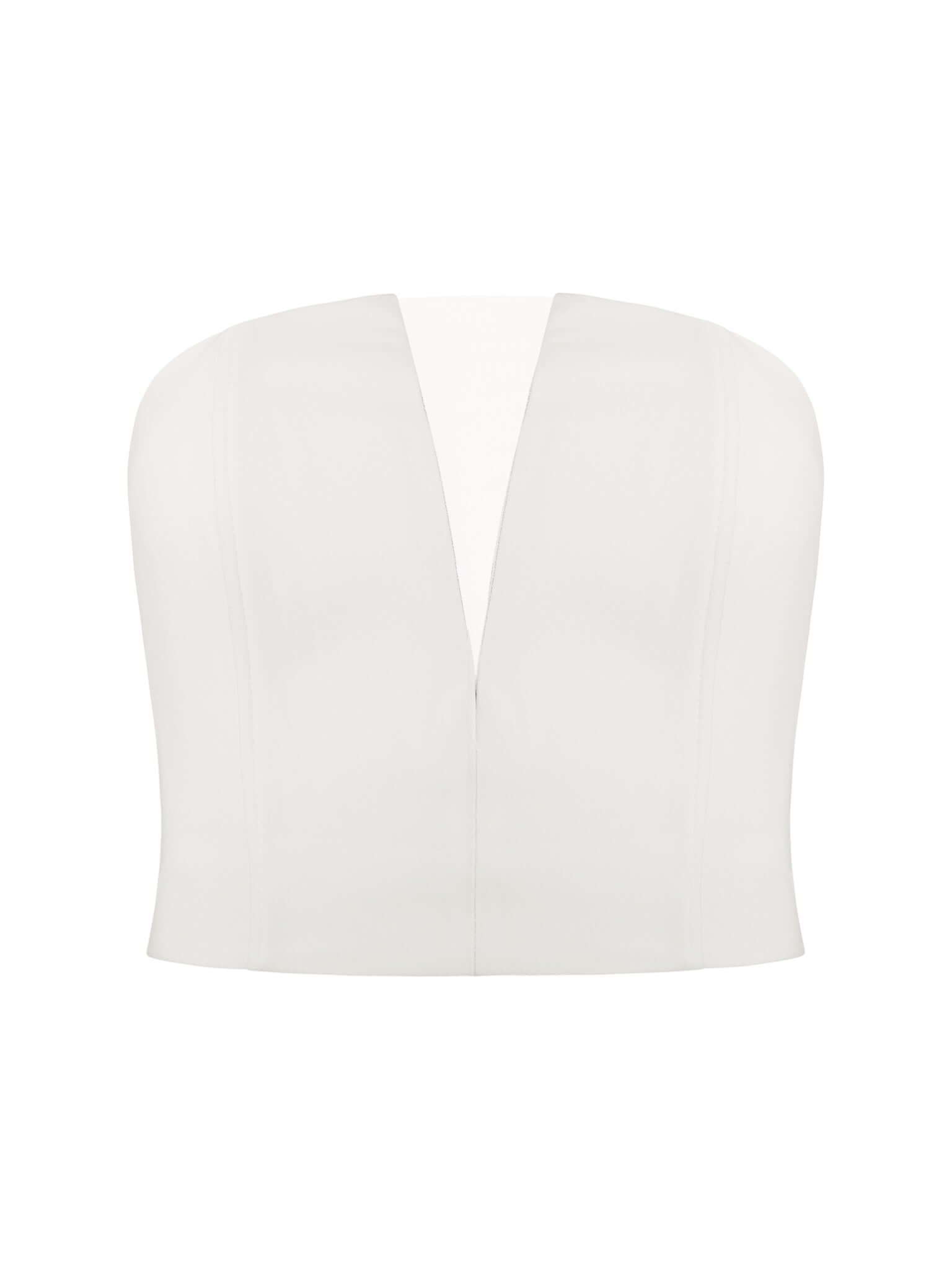 Rare Pearl Bustier Top With Criss-Cross Back by Tia Dorraine Women's Luxury Fashion Designer Clothing Brand