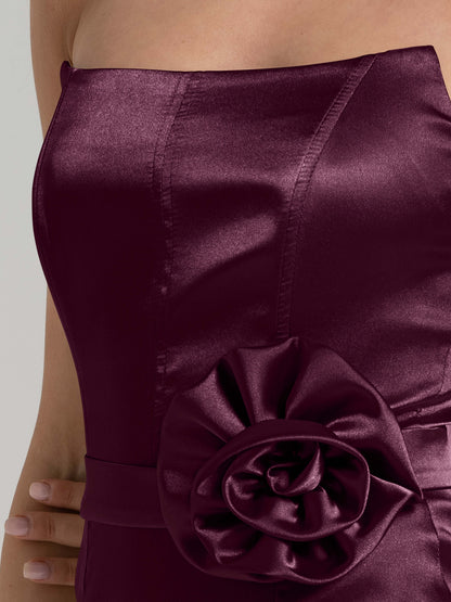 Dazzling Touch Satin Mini Dress - Mulberry by Tia Dorraine Women's Luxury Fashion Designer Clothing Brand