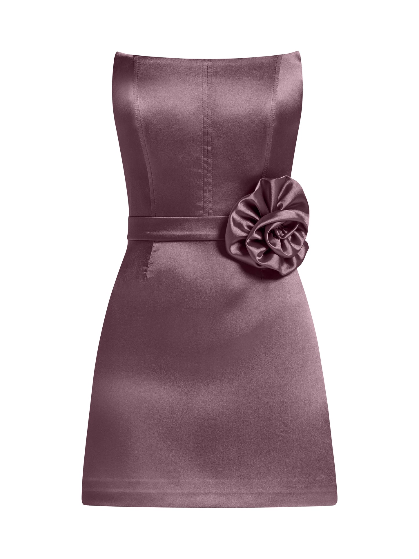 Dazzling Touch Satin Mini Dress - Dark Lilac