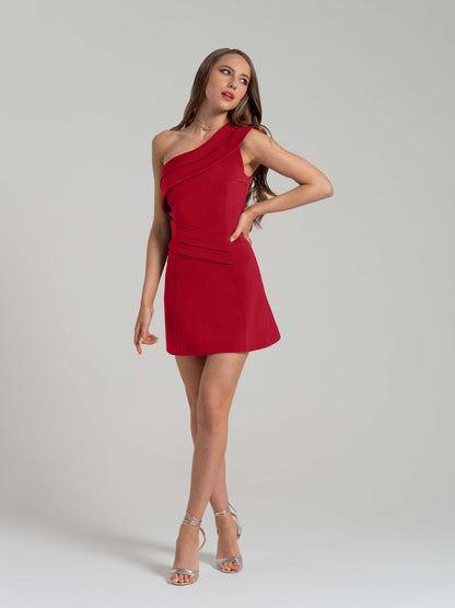 Elegant Touch Mini Dress - Fierce Red by Tia Dorraine Women's Luxury Fashion Designer Clothing Brand
