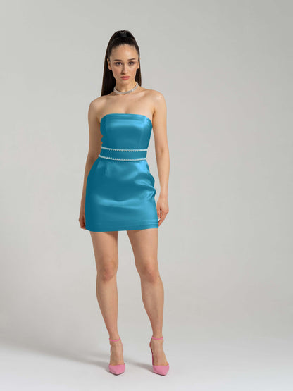Elevated Excellence Mini Dress - Capri Blue