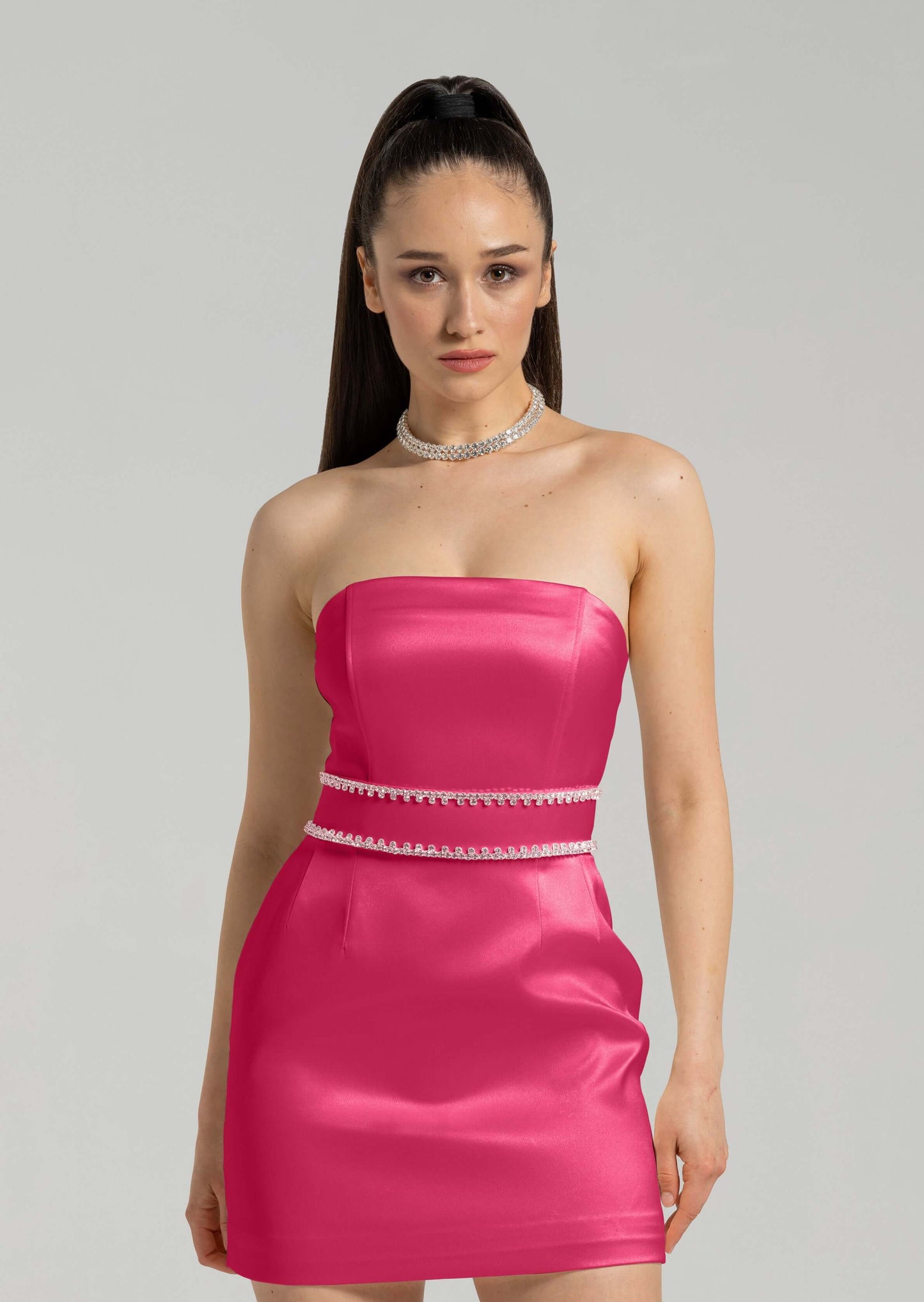 Elevated Excellence Mini Dress - Hot Pink by Tia Dorraine Women's Luxury Fashion Designer Clothing Brand