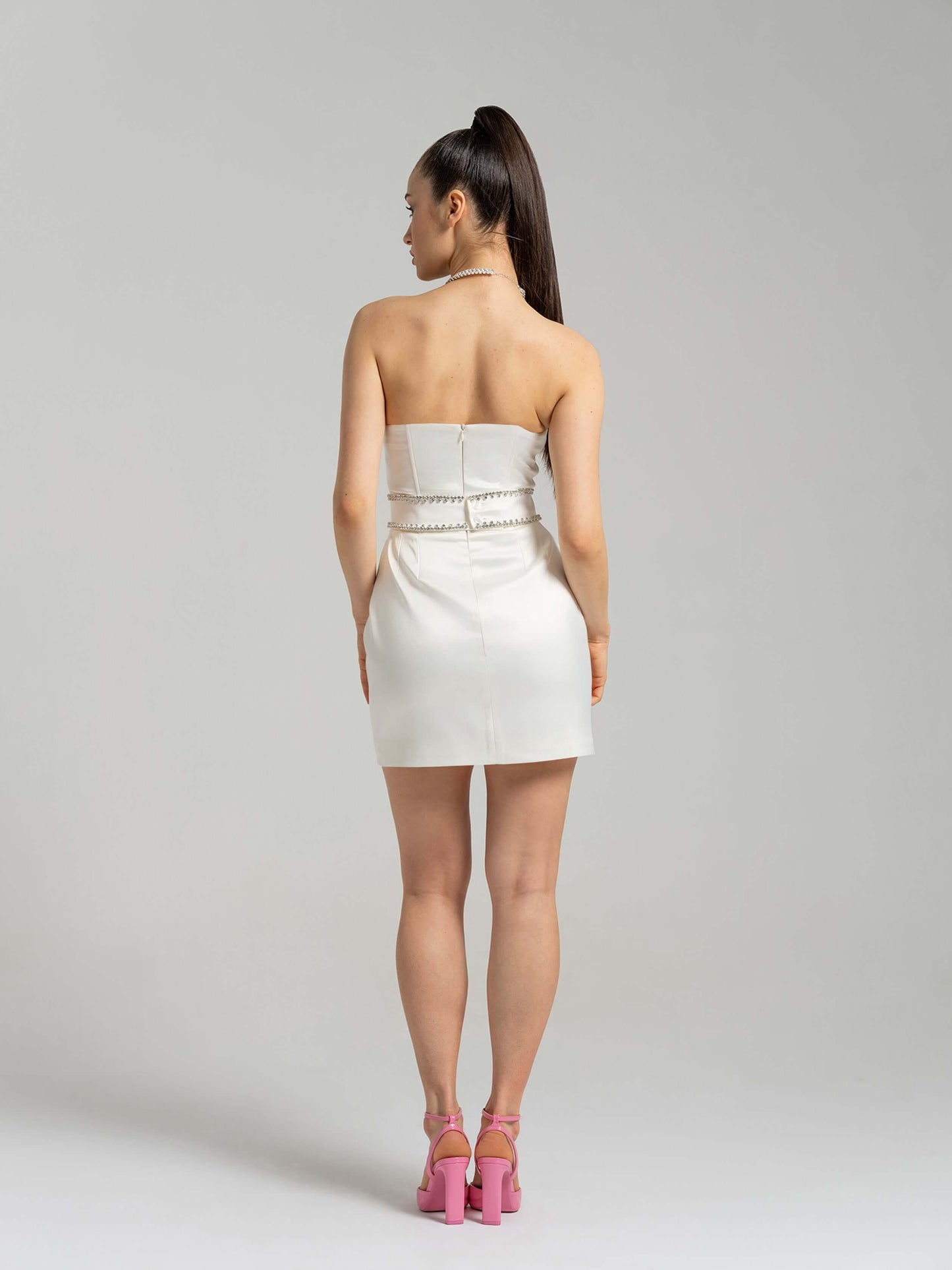 Elevated Excellence Mini Dress - Pearl White