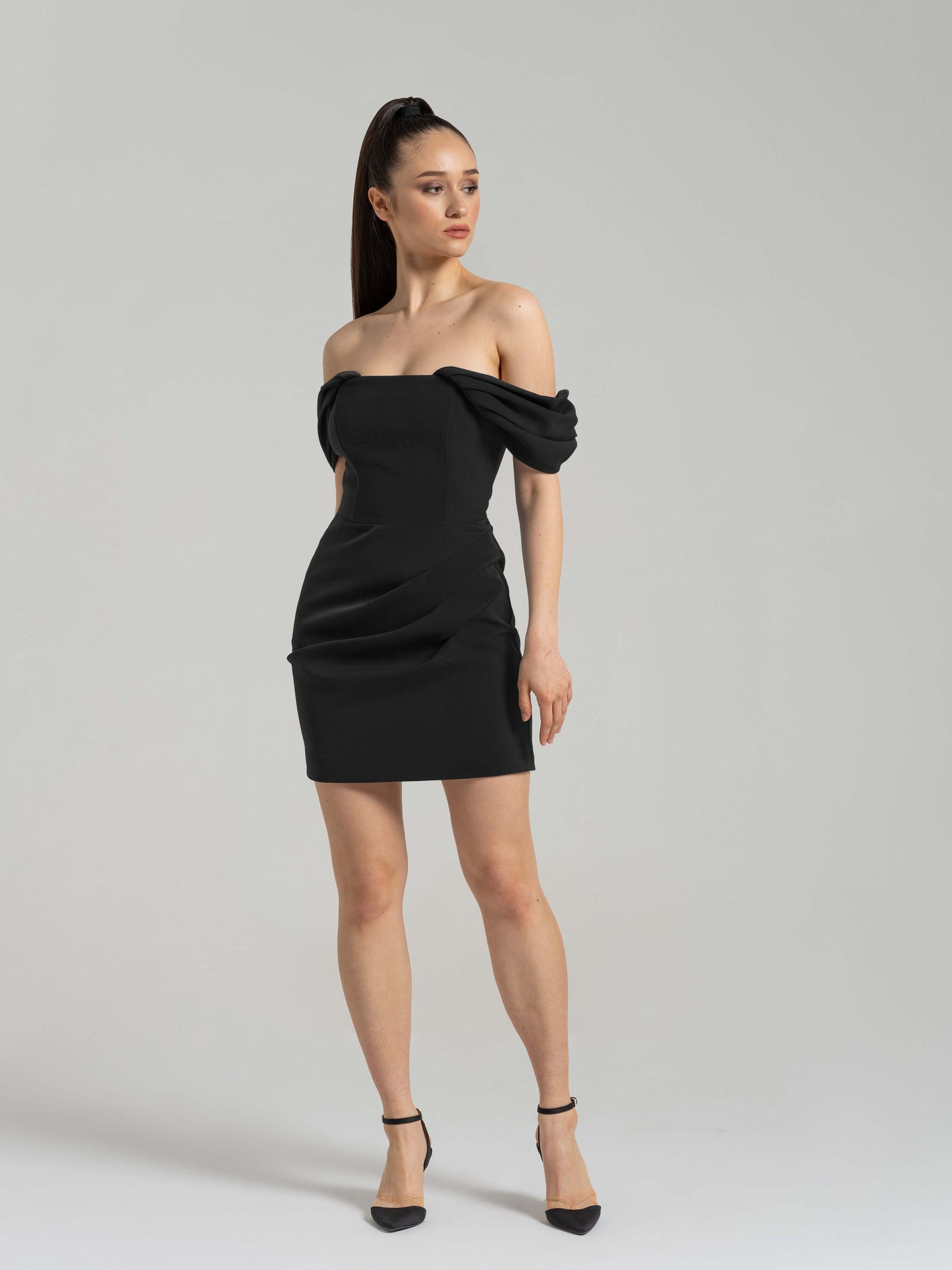 Evoking Glamour Mini Dress - Black by Tia Dorraine Women's Luxury Fashion Designer Clothing Brand