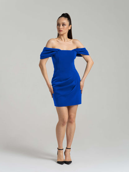 Evoking Glamour Mini Dress - Azure Blue