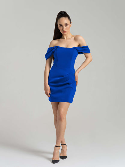 Evoking Glamour Mini Dress - Azure Blue