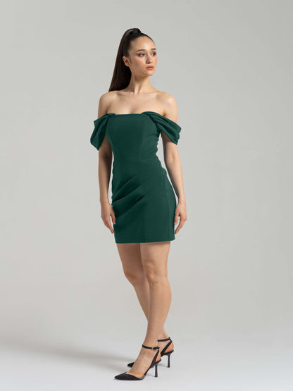 Evoking Glamour Mini Dress - Dark Green