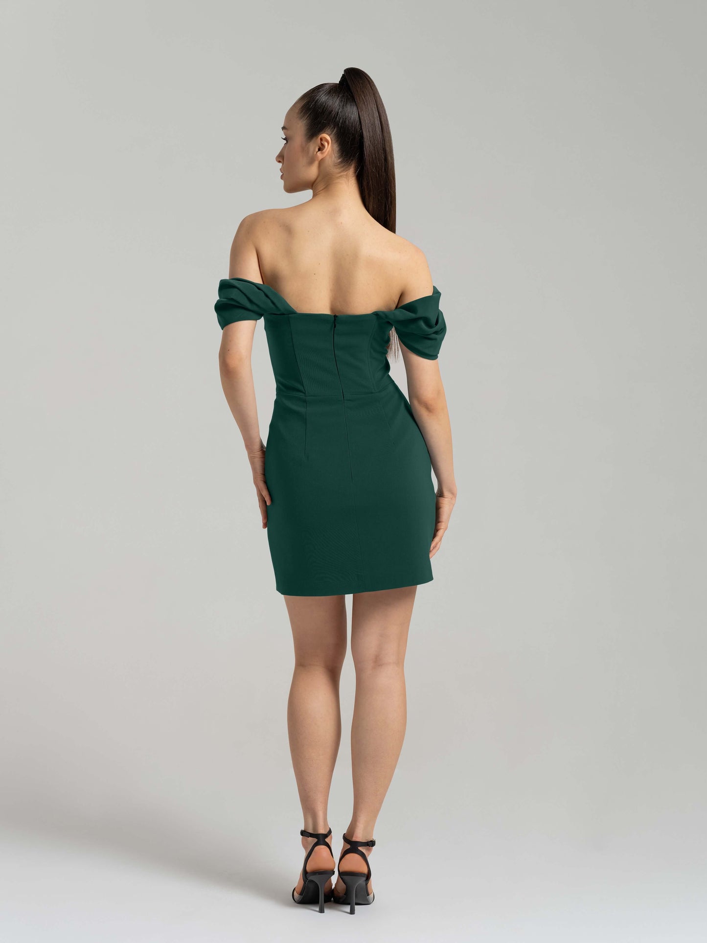 Evoking Glamour Mini Dress - Dark Green