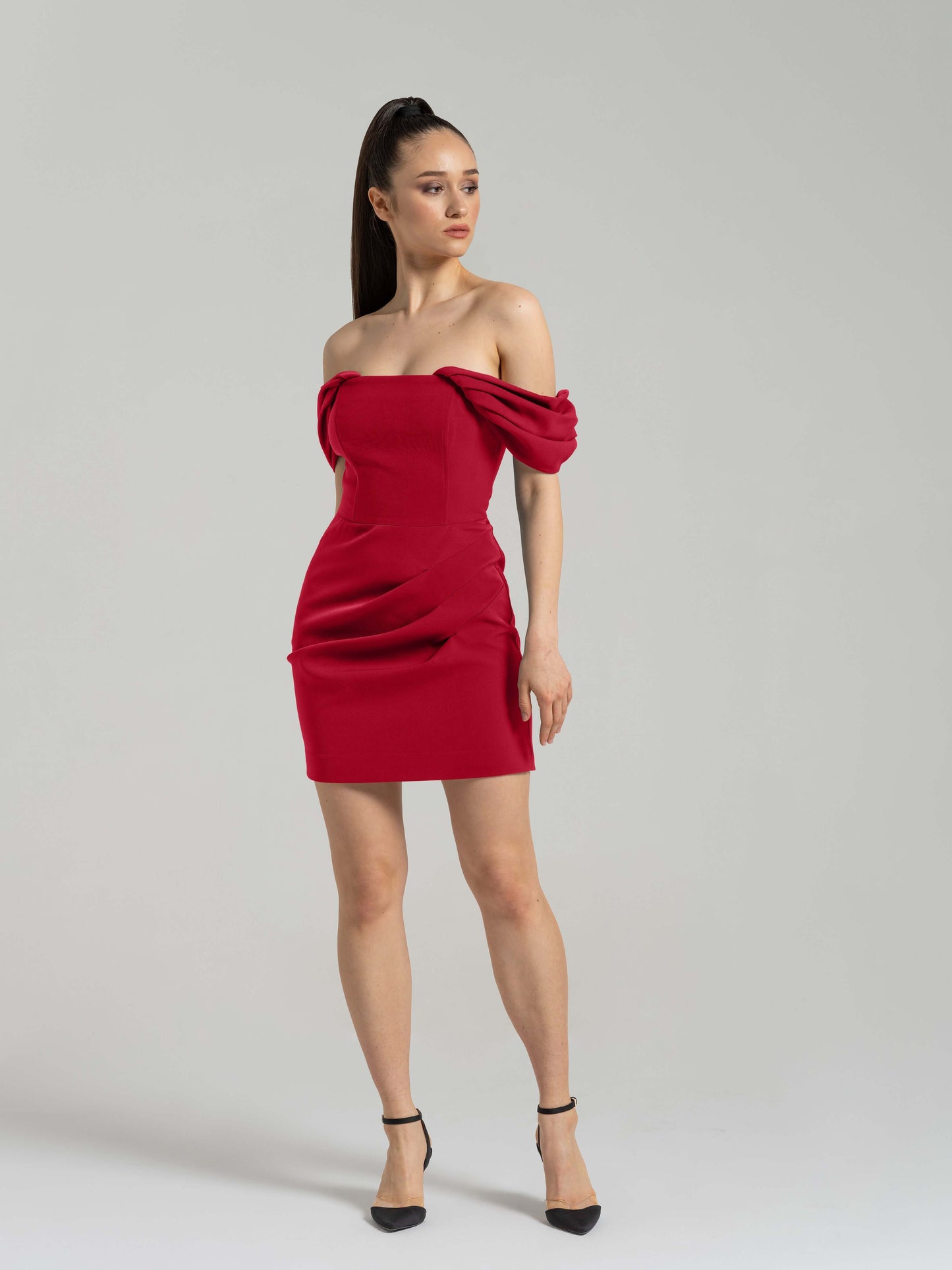 Evoking Glamour Mini Dress - Fierce Red
