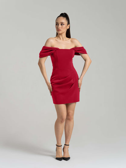Evoking Glamour Mini Dress - Fierce Red by Tia Dorraine Women's Luxury Fashion Designer Clothing Brand