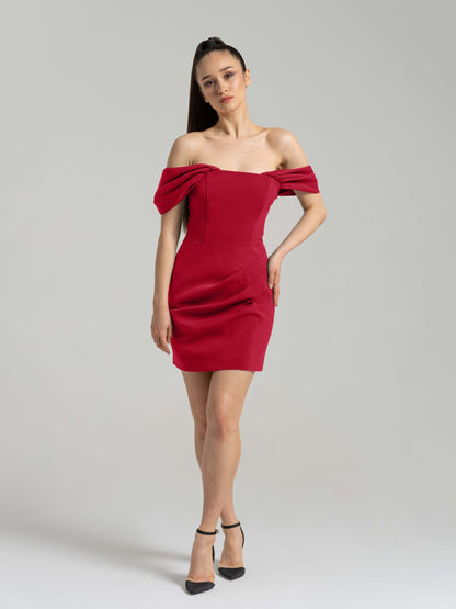 Evoking Glamour Mini Dress - Fierce Red