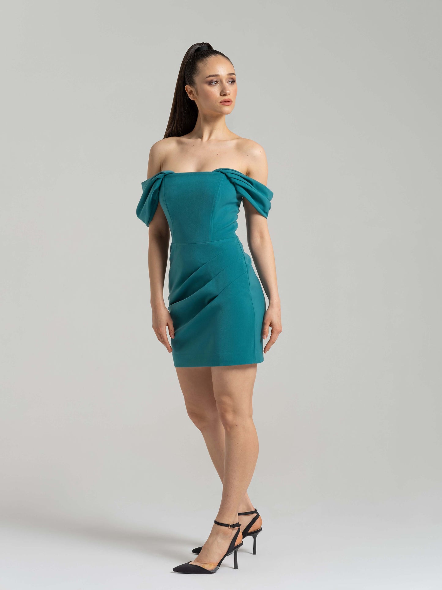 Evoking Glamour Mini Dress - Turquoise