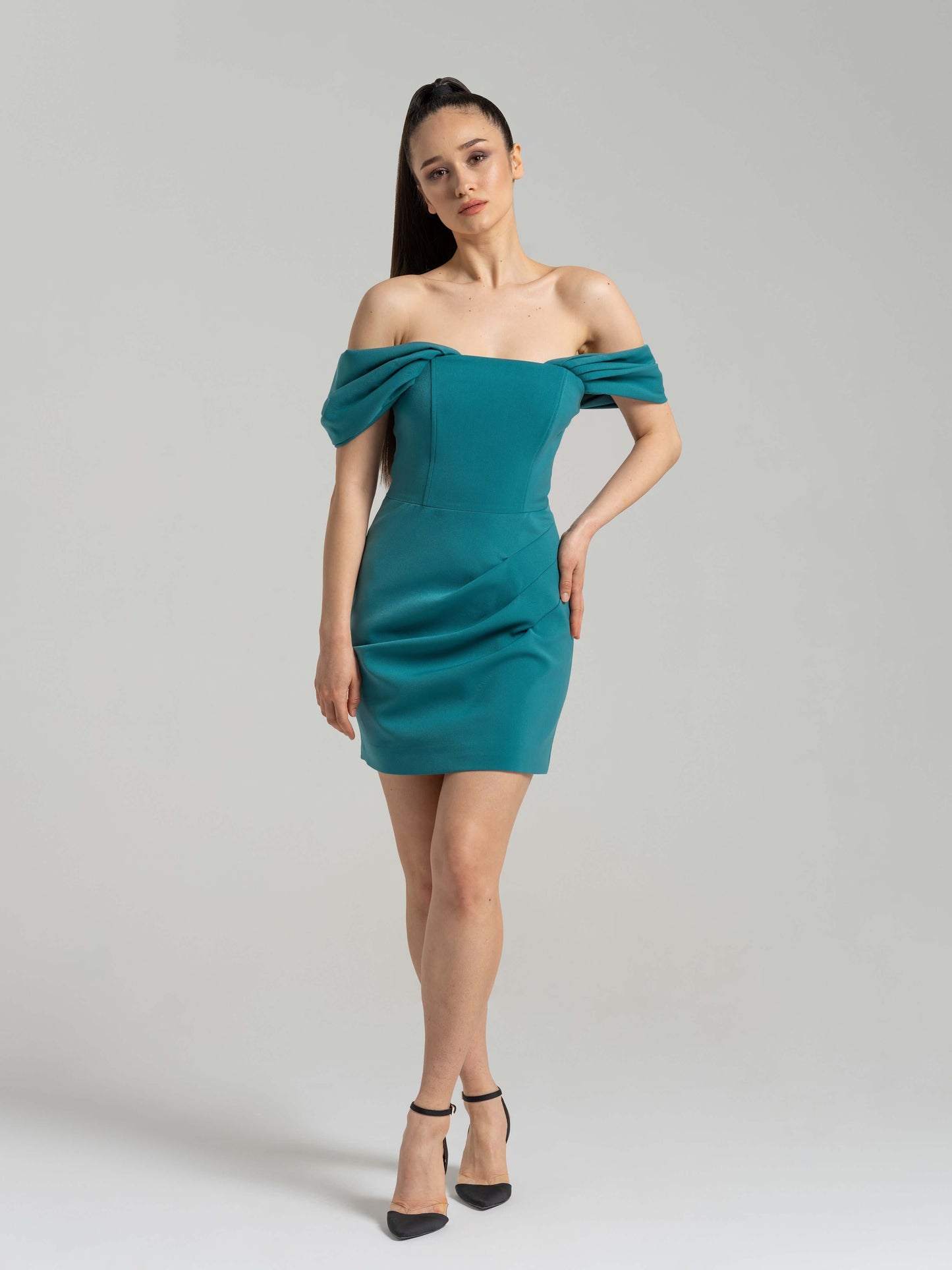 Evoking Glamour Mini Dress - Turquoise