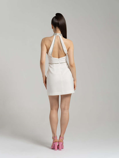 Fall in Love Crystal-Embellished Mini Dress by Tia Dorraine Women's Luxury Fashion Designer Clothing Brand