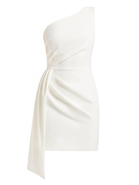 Iconic Glamour Short Dress - Pearl White