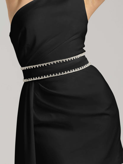 Iconic Glamour Crystal-Adorned Dress - Black by Tia Dorraine Women's Luxury Fashion Designer Clothing Brand