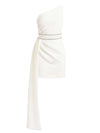 Iconic Glamour Crystal-Adorned Short Dress - Pearl White