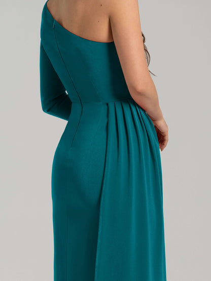 Iconic Glamour Draped Long Dress - Turquoise