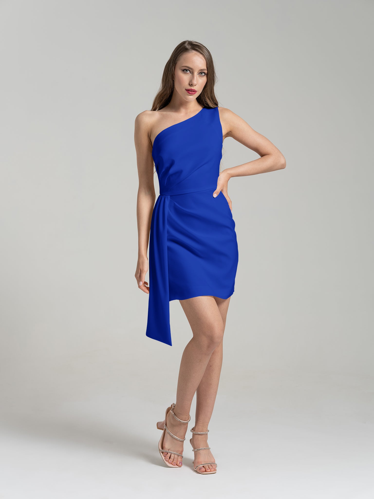 Iconic Glamour Short Dress - Azure Blue by Tia Dorraine Women's Luxury Fashion Designer Clothing Brand