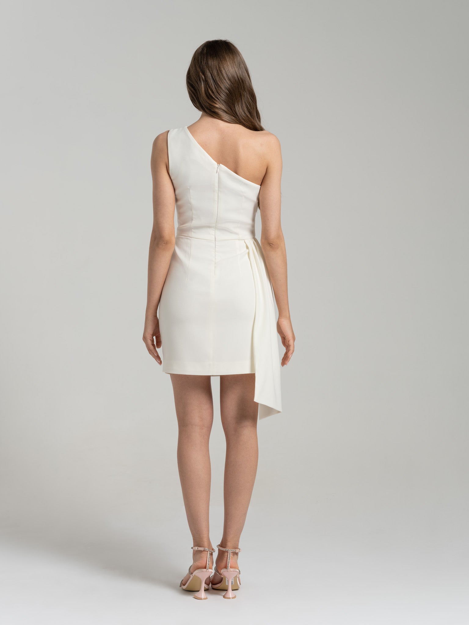 Iconic Glamour Short Dress - Pearl White by Tia Dorraine Women's Luxury Fashion Designer Clothing Brand