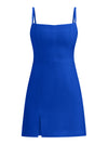 Into You Fitted Mini Dress - Azure Blue