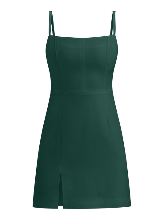Into You Fitted Mini Dress - Dark Green
