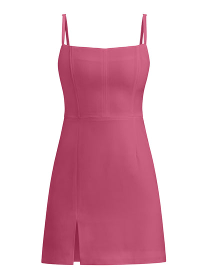 Into You Fitted Mini Dress - Power Pink
