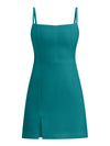 Into You Fitted Mini Dress - Turquoise