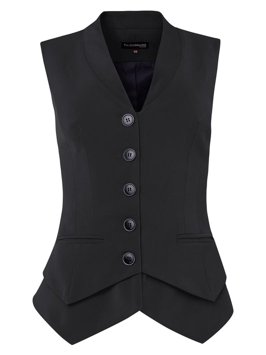 Magnetic Power Fitted Single-Breasted Waistcoat by Tia Dorraine Women's Luxury Fashion Designer Clothing Brand