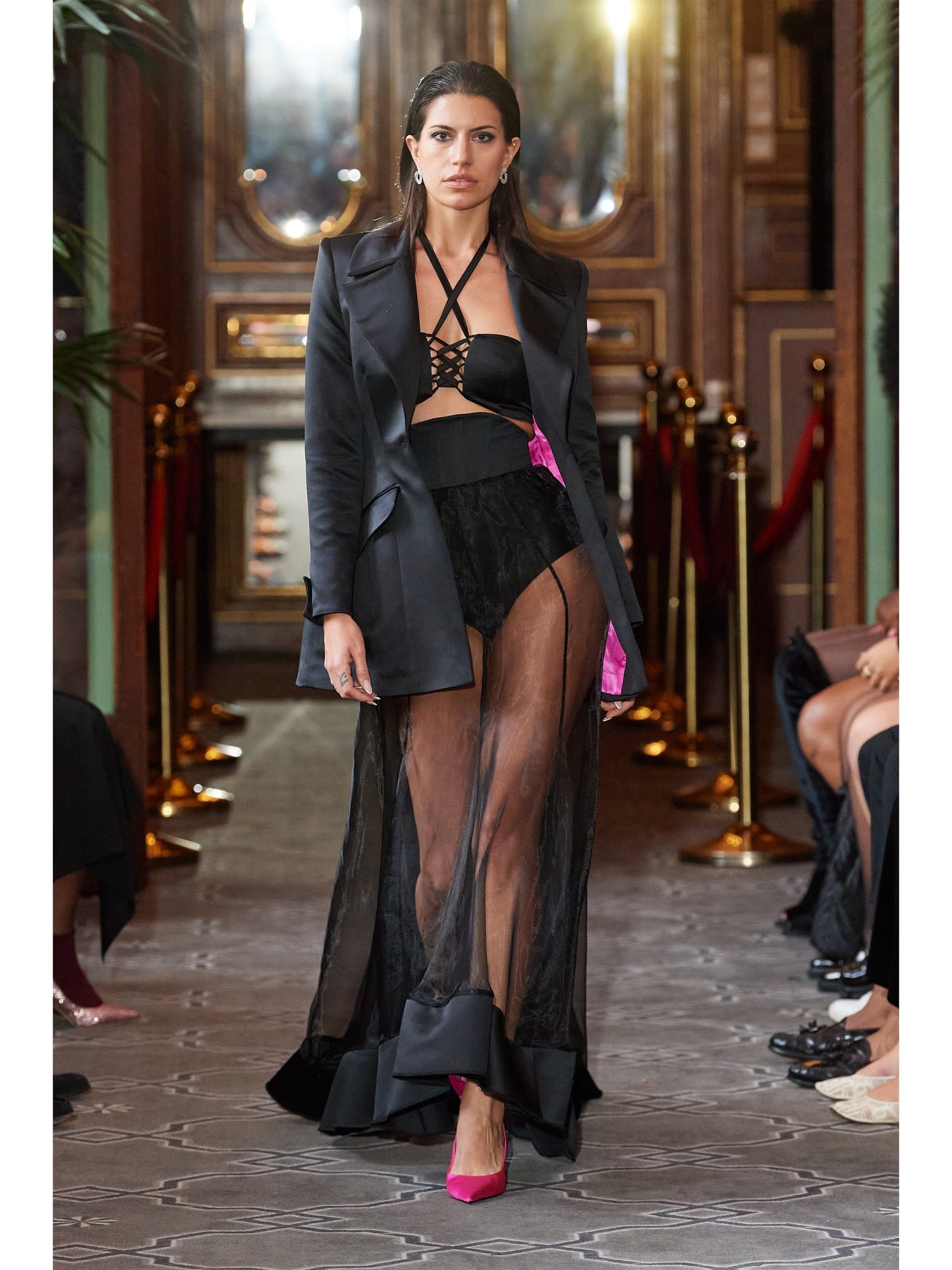 Midnight Sky Bustier Crop Top - Black by Tia Dorraine Women's Luxury Fashion Designer Clothing Brand