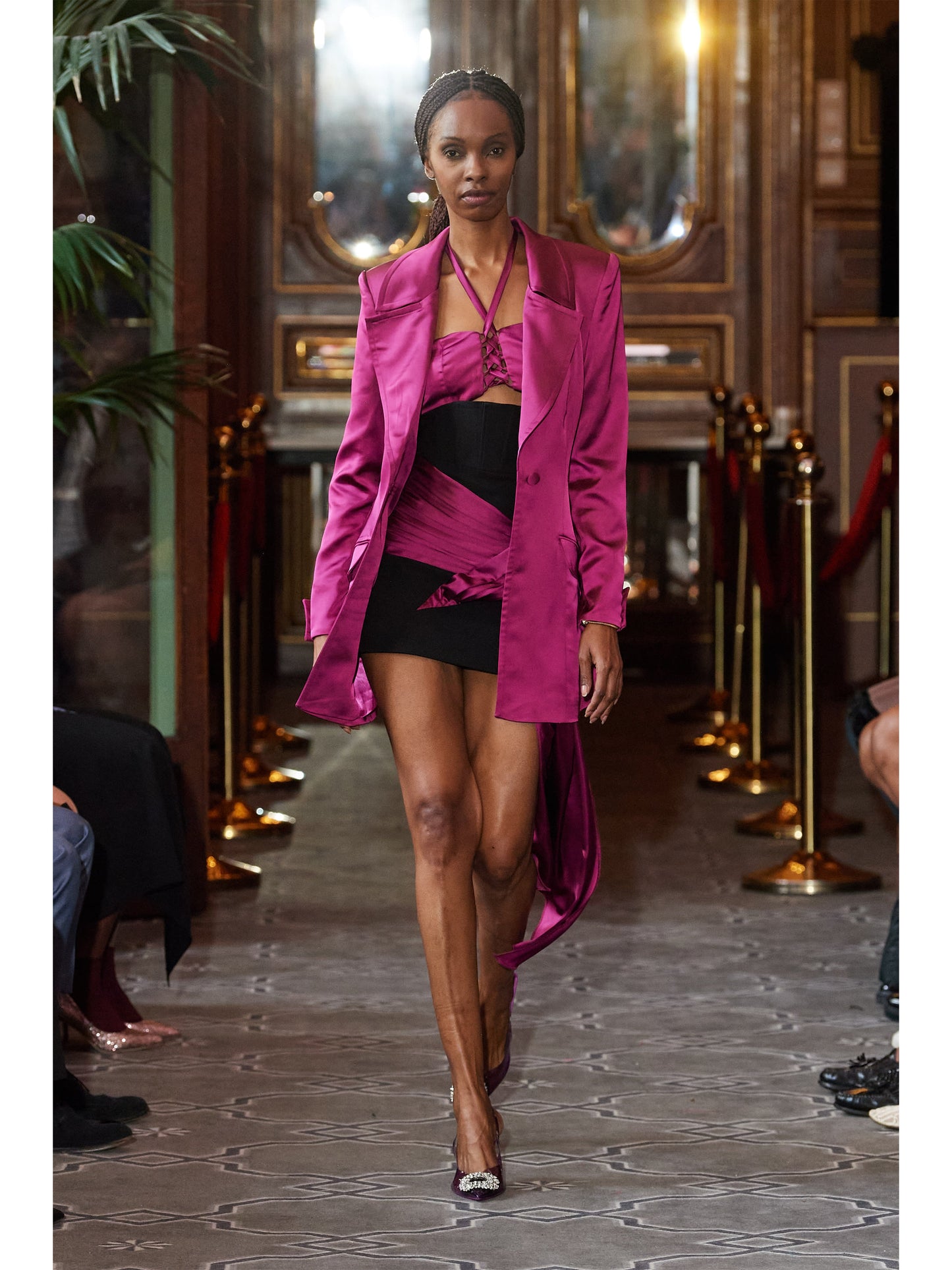 Midnight Sky Bustier Crop Top - Magenta Haze by Tia Dorraine Women's Luxury Fashion Designer Clothing Brand