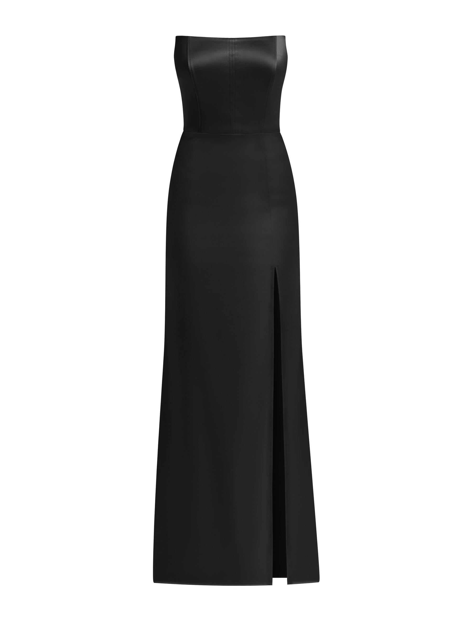 Queen of Hearts Satin Maxi Dress - Black