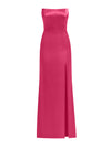 Queen of Hearts Satin Maxi Dress - Hot Pink