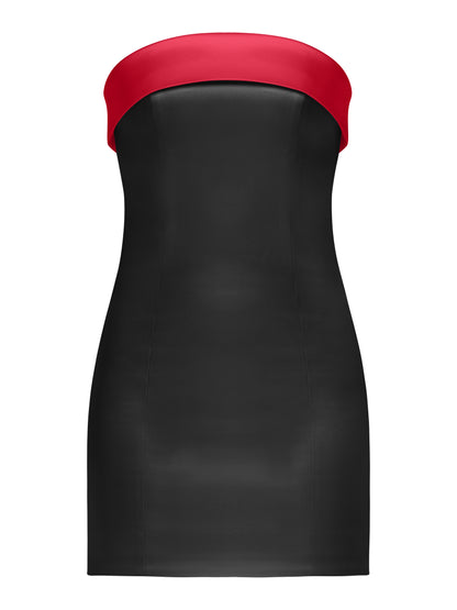 Romantic Allure Satin Mini Dress - Black & Red